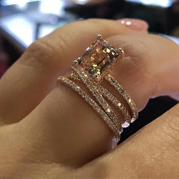USTAR Tér Pezsgő Cirkónia Esküvői Gyűrű a nők Csillogó Kristályok Ujját, Eljegyzési Gyűrűk, Női ékszerek, ajándék Judit