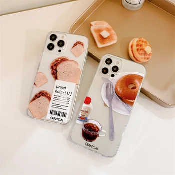 Vajas kenyér címke tok iphone 12 13 mini 11 pro max xr xs x 8 7 plus telefon esetekben alapvetően IPhone11 12promax koreai capa 1