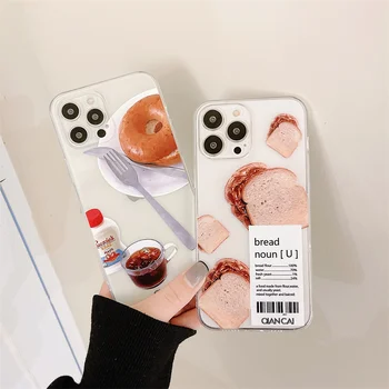 Vajas kenyér címke tok iphone 12 13 mini 11 pro max xr xs x 8 7 plus telefon esetekben alapvetően IPhone11 12promax koreai capa 2