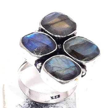 Valódi Labradorite Gyűrű Ezüst , Kézzel Készült Női Ékszer ajándék. Méret : Minden Méret , GRP-R 1