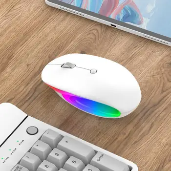 Vezeték nélküli Egér Csendes Ergonomikus Újratölthető RGB LED Háttérvilágítás USB Optikai Gaming Egerek Számítógép 1