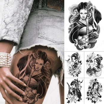 Vízálló Ideiglenes Tetoválás Matrica Kimonó Szépség Harcos Madár Flash Tetoválás Japán Rajz Test Művészeti Kar Hamis Tetoválás A Nők, Férfiak 1