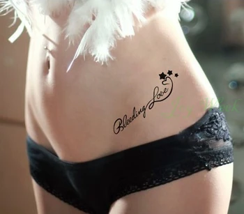 Vízálló Ideiglenes Tetoválás Matrica szexi derék leveleket vérzés szerelem tatto matricák flash tetoválás hamis tetoválás lány nők