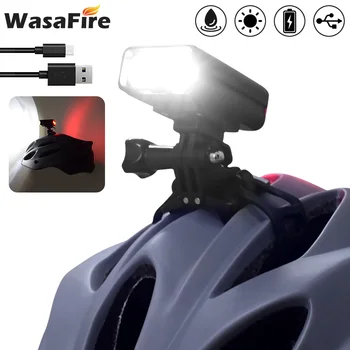 WasaFire Mini Zseblámpa Sisak Fény T6 LED Kerékpár Lámpa 8 Módok Újratölthető Kerékpár MTB Kormány Első Hátsó Lámpák 1