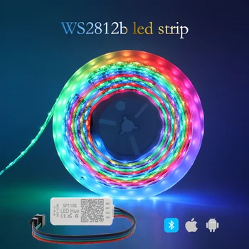 WS2812B WS2812 RGB Led Szalag Lámpa SP110E (bluetooth pixel vezérlő) Kit 60/144LEDs/m DC5V 1