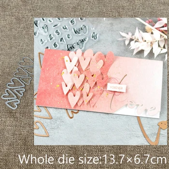 XLDesign Kézműves fémforgácsolási Meghal stencil penész 8db szív dekoráció scrapbook Album Papír Kártya Kézműves Dombornyomás meghalni darabok 1