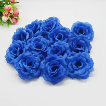Yoshiko 10db Ruhával Navy Blue Rose művirágok DIY Dekoratív virág, Koszorú, Virág, Csokor, Botok, Virágos Ágak Kézműves