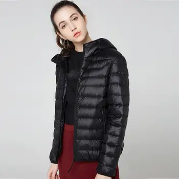 ZITY 90% - os Ultra -Light Plus Size Vékony Kabát Női 2020-As Őszi Téli Vékony, Rövid Kapucnis Meleg Fehér Kacsa Le a Kabátot a Nők Helyes 1