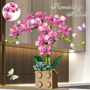 Építőkövei Orchidea Sorozat Bonsai Lány Virágot Felnőtt Virágkötészeti Közgyűlés Játékok, Ajándékok, Díszek 2