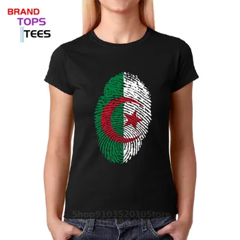 Évjárat Algéria Zászló Ujjlenyomat-póló női férfi Retro Vicces Algériai Ország Zászlóját, tervezés, nyomtatás, póló születésnapi ajándék tshirt 1