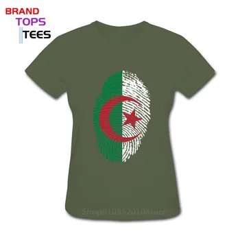 Évjárat Algéria Zászló Ujjlenyomat-póló női férfi Retro Vicces Algériai Ország Zászlóját, tervezés, nyomtatás, póló születésnapi ajándék tshirt 2