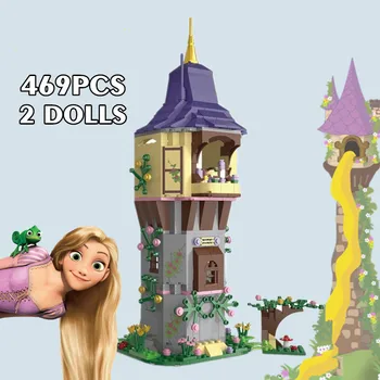 Új 469 darab Hercegnő Vár Rapunzel Torony Fagyasztott Elsa Modell építőkocka Játék, Ajándék, Gyermek Lány