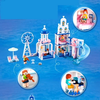 ÚJ Barátok, Lányok-Sorozat Beach House Kerék-Tengeri Modell építőkövei Beállítja Tégla Játékok Város Hercegnő 2