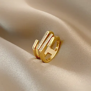 Új Divat Többrétegű Arany Fém Nyitva Gyűrűk Nők Vintage Esküvő Party Kerek Gyűrű 2021Trend Klasszikus Gyűrű, Ékszerek, Ajándék 1