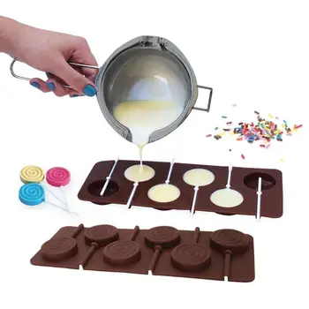 Új Fánk Lollipop Penész DIY Bakeware Szilikon 3D Kézzel készített Pop Balek Botok Lolly Cukorka, Csokoládé torta dekoráció Penész