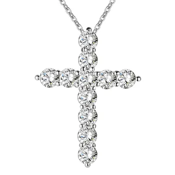 új gyári nagykereskedelmi AN296 Divat ezüst színű Ékszert varázsa elegáns nők csillogó kristály CZ nyaklánc ÉKSZER esküvő aranyos 1