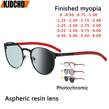 Új Photochromism Retro Szemüveg Kerek Alufelni Női Szemüveg Keretek Rövidlátás Szemüveg-0.5-Re -1.0 -1.5 -2.0, Hogy -6.0 1