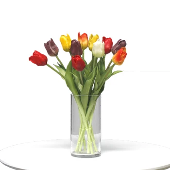 Új Szilikon Tulipán Mesterséges Virág 40Cm Igazi Kapcsolatot Hamis Növény Csokor Esküvő Party Dekoráció Karácsonyi Haza Garen Dekoráció