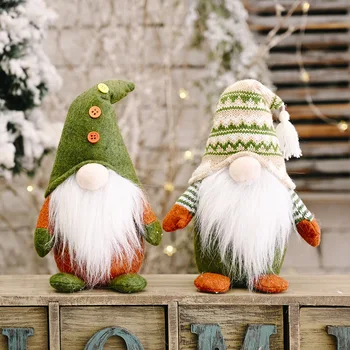 Új év Karácsony otthon dekoráció Zöld arctalan gnome baba Boldog Karácsonyi dísztárgyak, karácsonyi ajándék, Adornos De Navidad Asztal Dekoráció 1