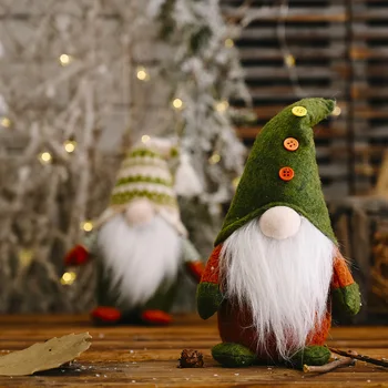 Új év Karácsony otthon dekoráció Zöld arctalan gnome baba Boldog Karácsonyi dísztárgyak, karácsonyi ajándék, Adornos De Navidad Asztal Dekoráció 2