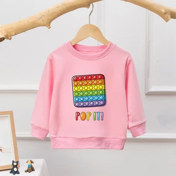 Újonnan POPit Nyomtatás Gyermek Pulóver Szivárvány Pop Fidget Maximum Harajuku Csomagold ki a Játék, Lányok sleeve pulóver Utcai Ruhát