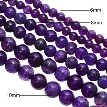 Ez Természetes Moire mintázat Vénák achát 6-10mm lila Kő Agates drágakő, gyöngy ékszerek készítése 2
